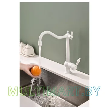 Смеситель Paulmark Retro Re213226-431 (белый матовый) картинка 9